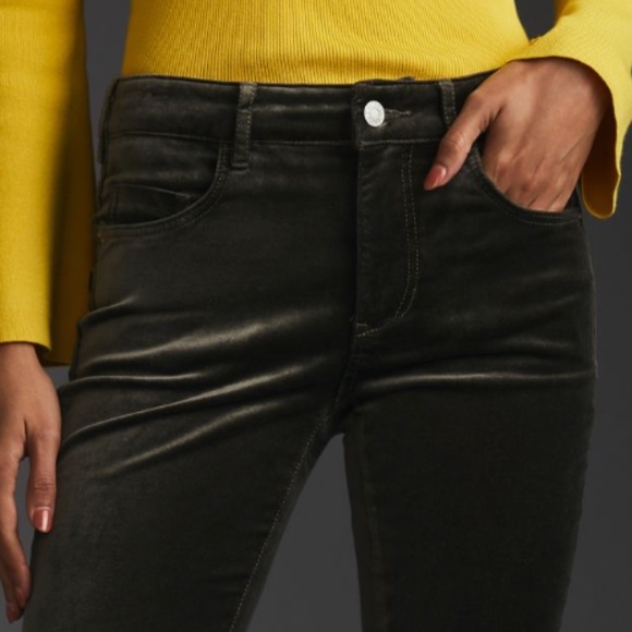 Anthropologie Pilcro Demilume Mid-rise  bootcut velvet jeans grey size 31 - Picture 2 of 8